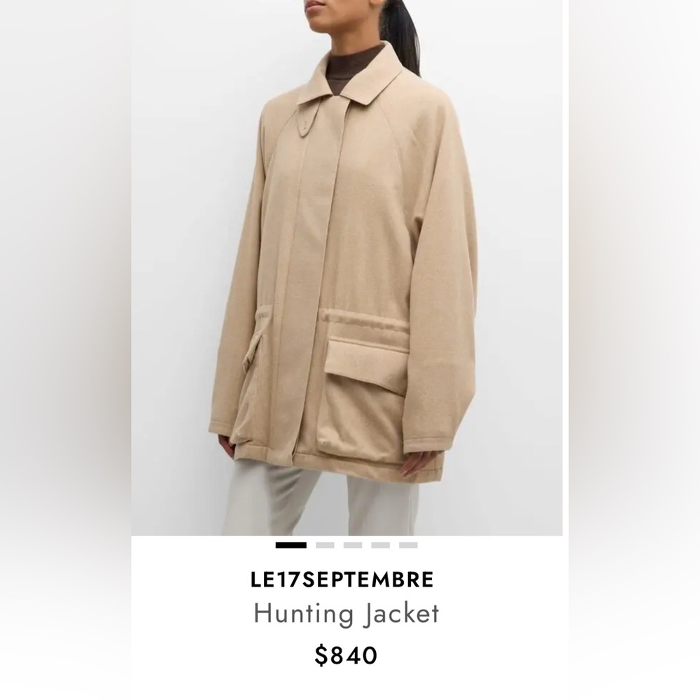 LE17SEPTEMBRE Women’s Beige Wool Hunting Jacket Size 38 NWT $840 Retail